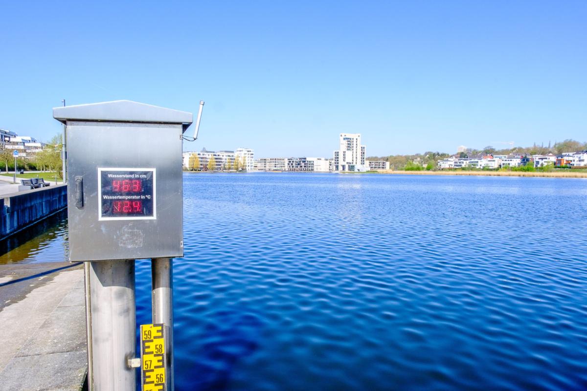 Anzeige Pegel 463 und Temperatur 12,4